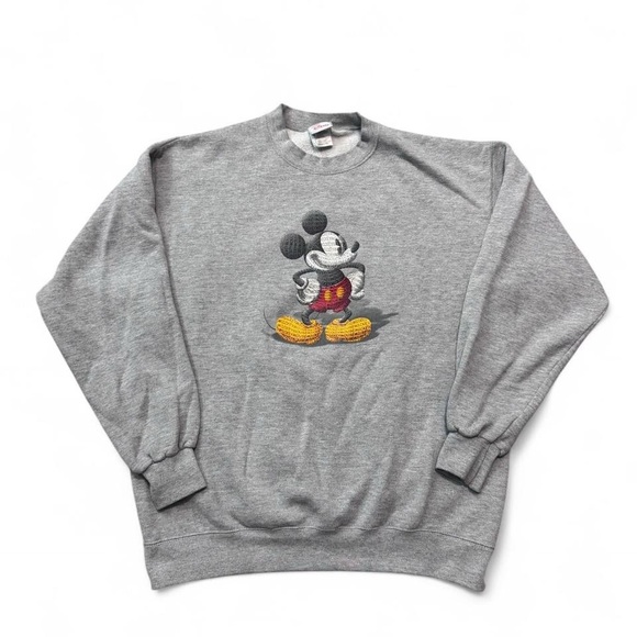 Vintage Y2K Disney Mickey Mouse graphic crewneck grey size L mens - Picture 1 of 6